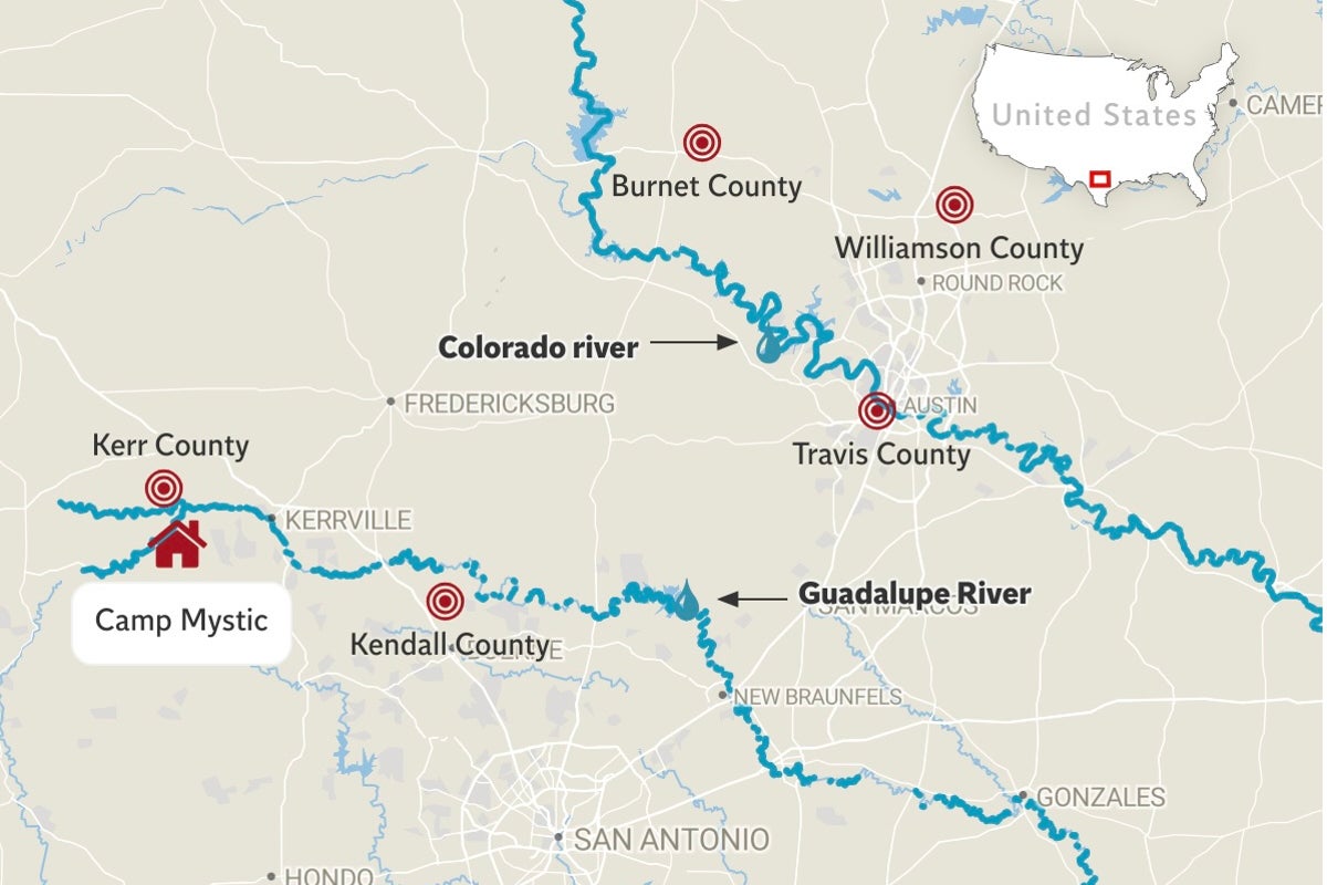 Texas floods mapped Here are the - AA1Ib6z2.img