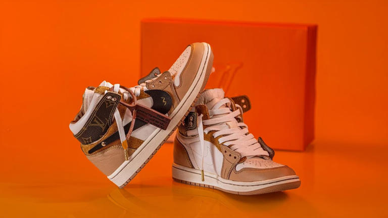 靴 AIR JORDAN 1 RETRO LOW Louis Vuitton Custom Off-White LV Air Jordan 1 Review with the special box