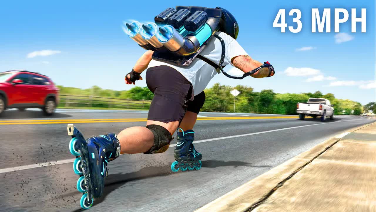I built a jetpack to rollerblade illegally fast!