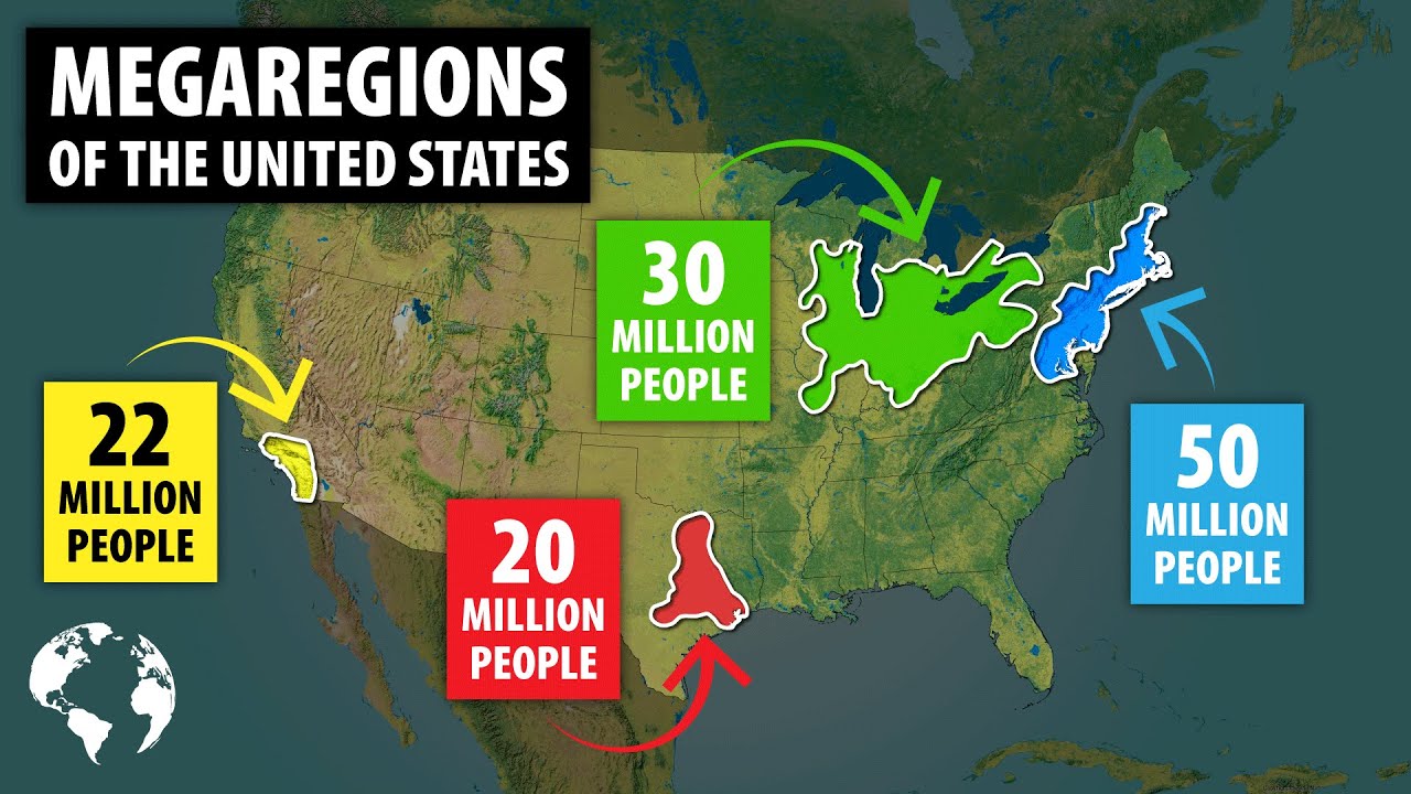 The top 4 megaregions of the United States and their influence