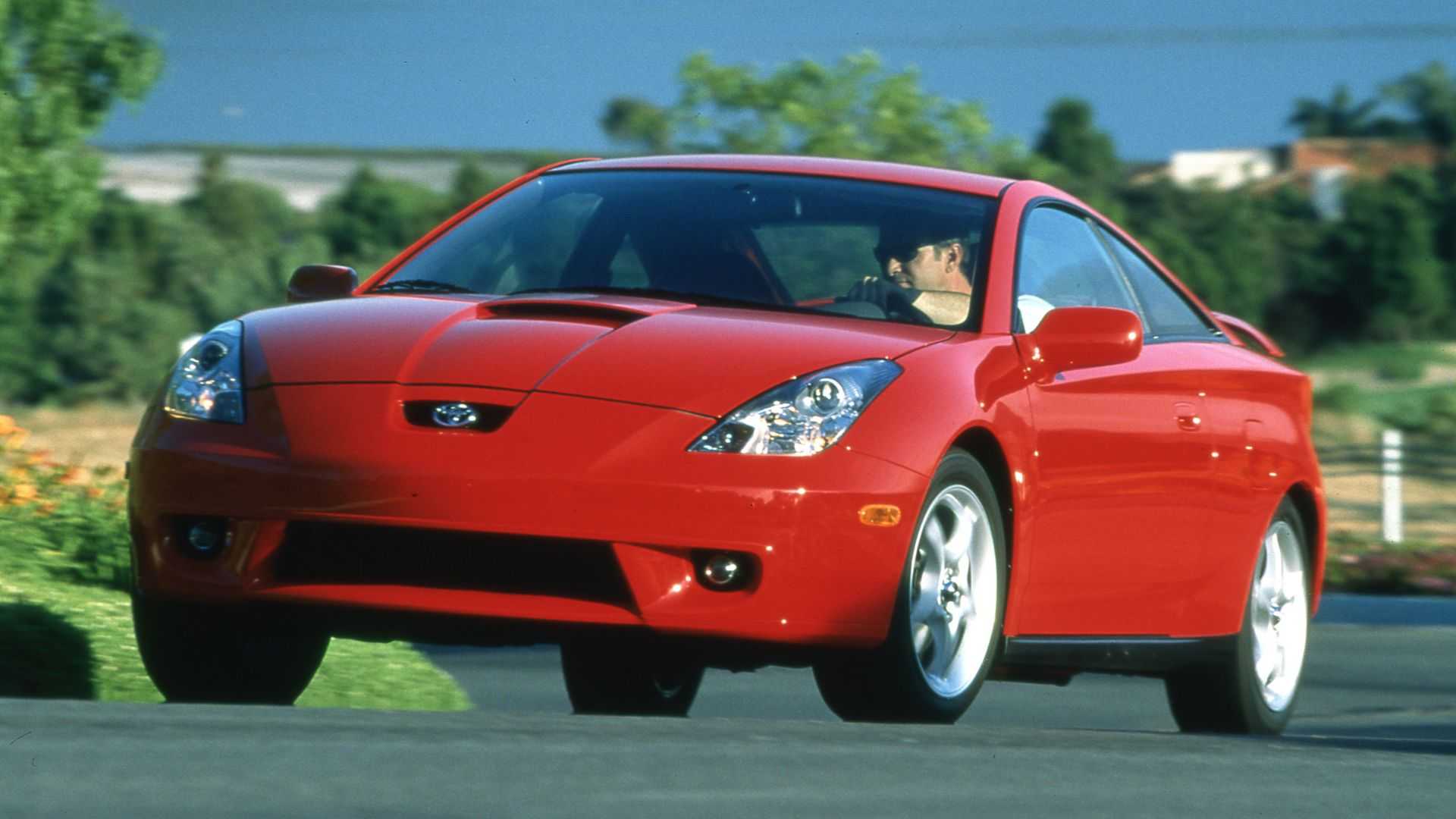 2000 Toyota Celica GT-S Red Driving 3/4