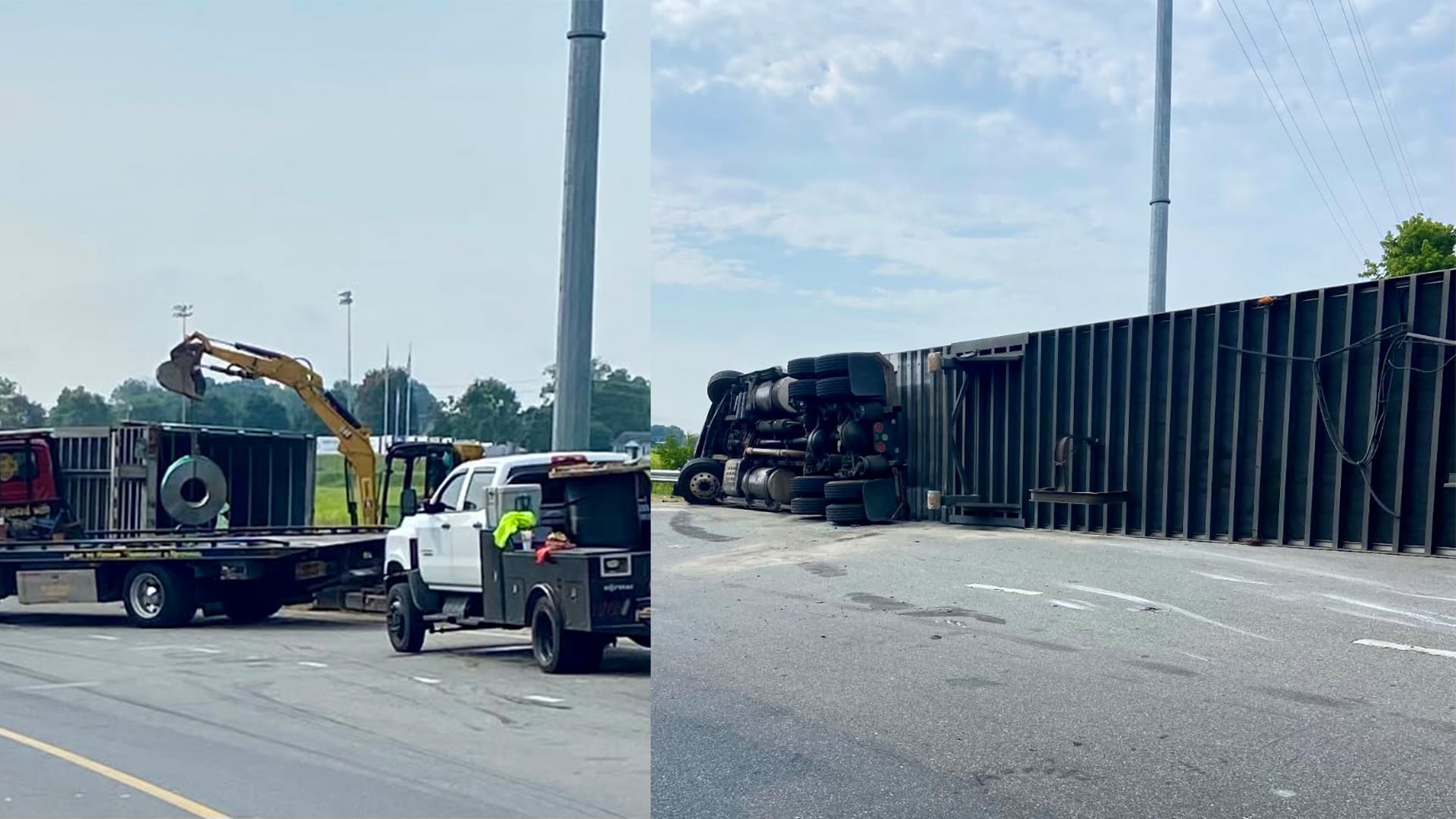 Overturned tractor trailer shuts - AA1Ih2c4.img