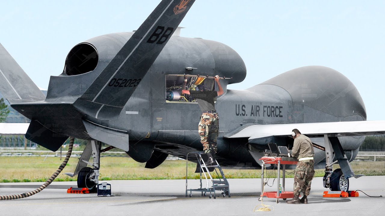 Inspection of the $200 million drone by the US Air Force