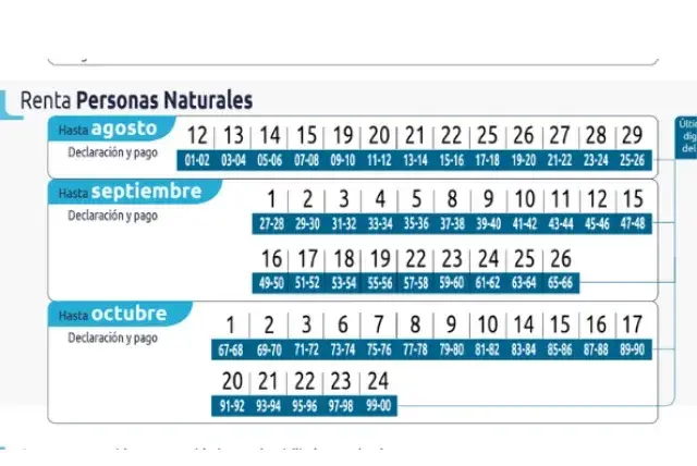Calendario declaración de renta 2025 para personas naturales. DIAN