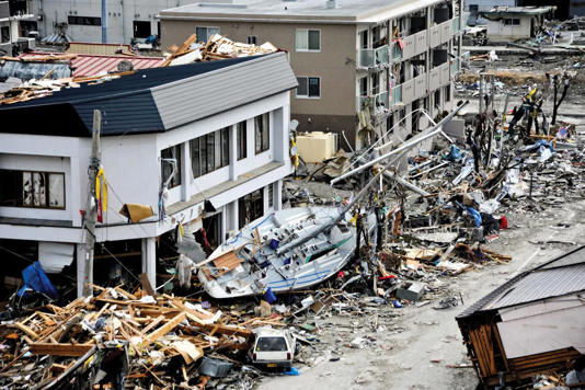 The mega tsunami could destroy eight feet of coastline (Picture: US Navy)