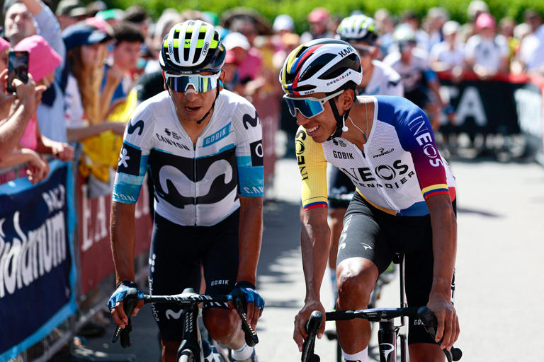 Nairo Quintana y Egan Bernal, ciclistas colombianos