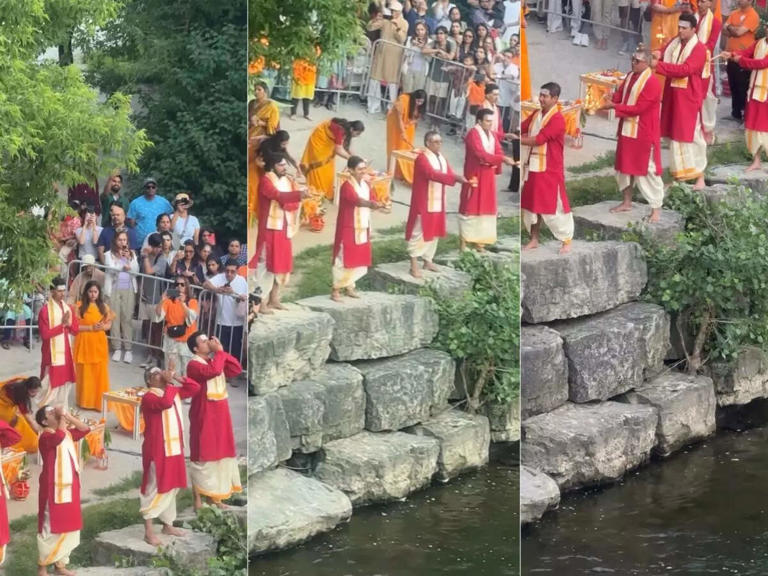 Indians replicate 'Ganga Aarti' on Canadian Riverbank, prompt calls to clean the real Ganga back home