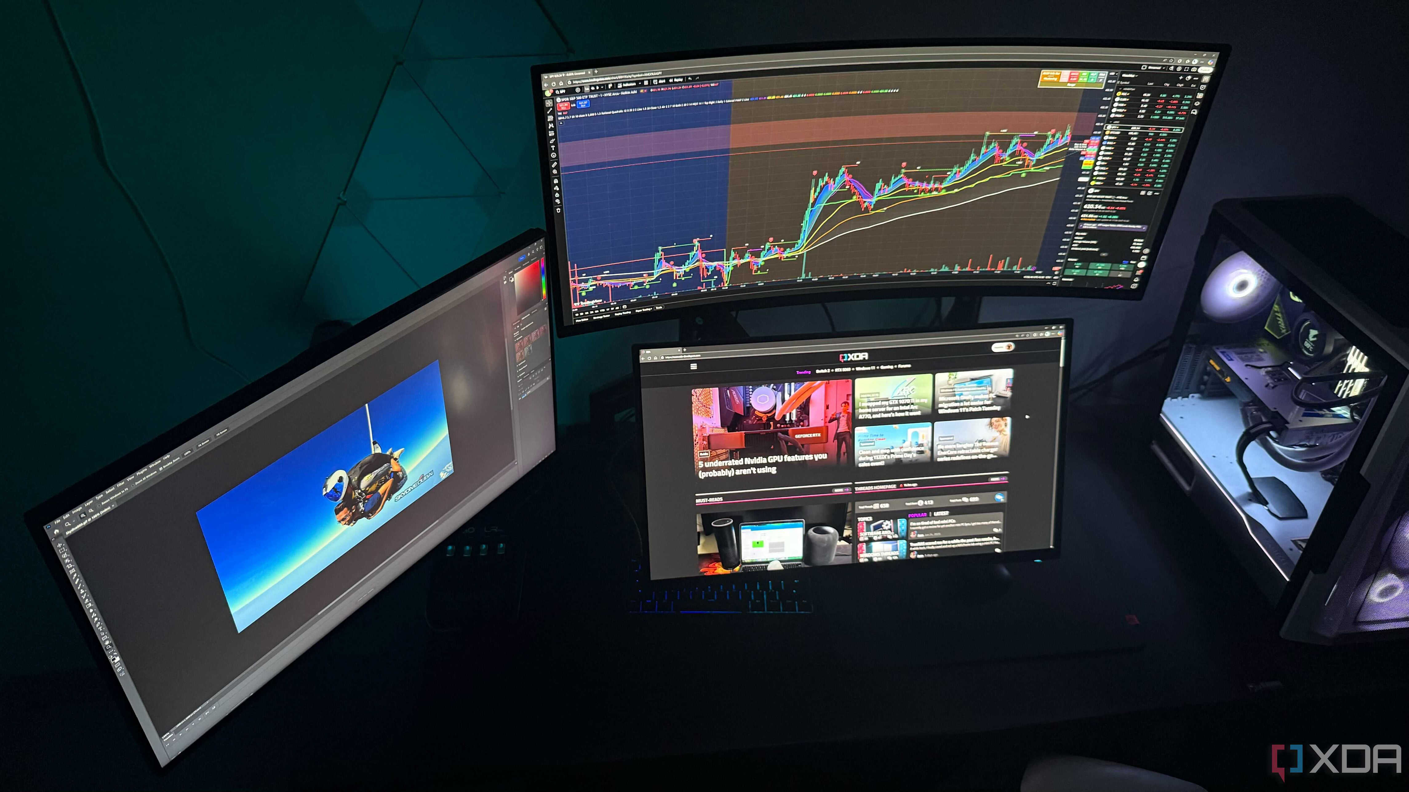 A multi-monitor PC setup