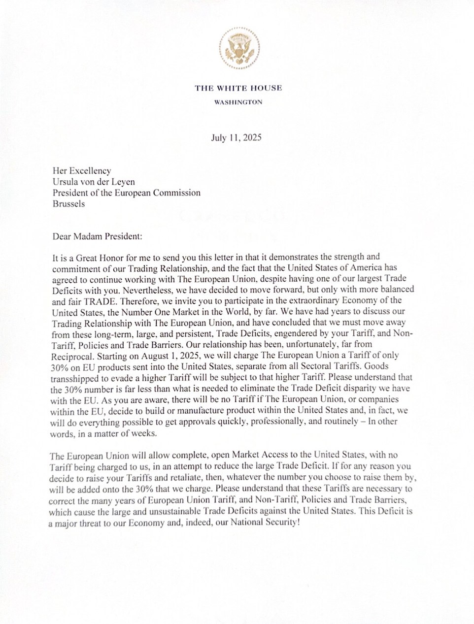 Trump announces tariffs on America's biggest trading partner