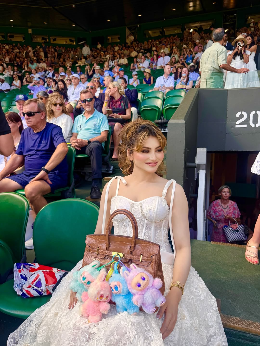 Urvashi Rautela’s Viral Labubu Dolls Spark Buzz At Wimbledon 2025; PICS