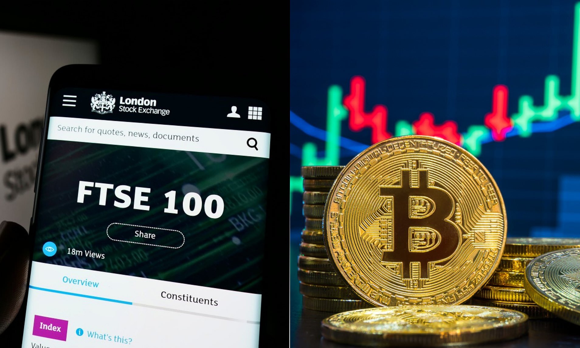 FTSE 100 defies gloom to flirt with record 9,000 points as Bitcoin reaches  record $122,000