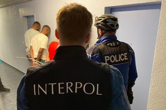A criminal gang known as Black Axe is targeting young people in the UK and Ireland for its money laundering and data stealing operations. Pictured are members being arrested as part of an Interpol probe (Picture: Interpol)