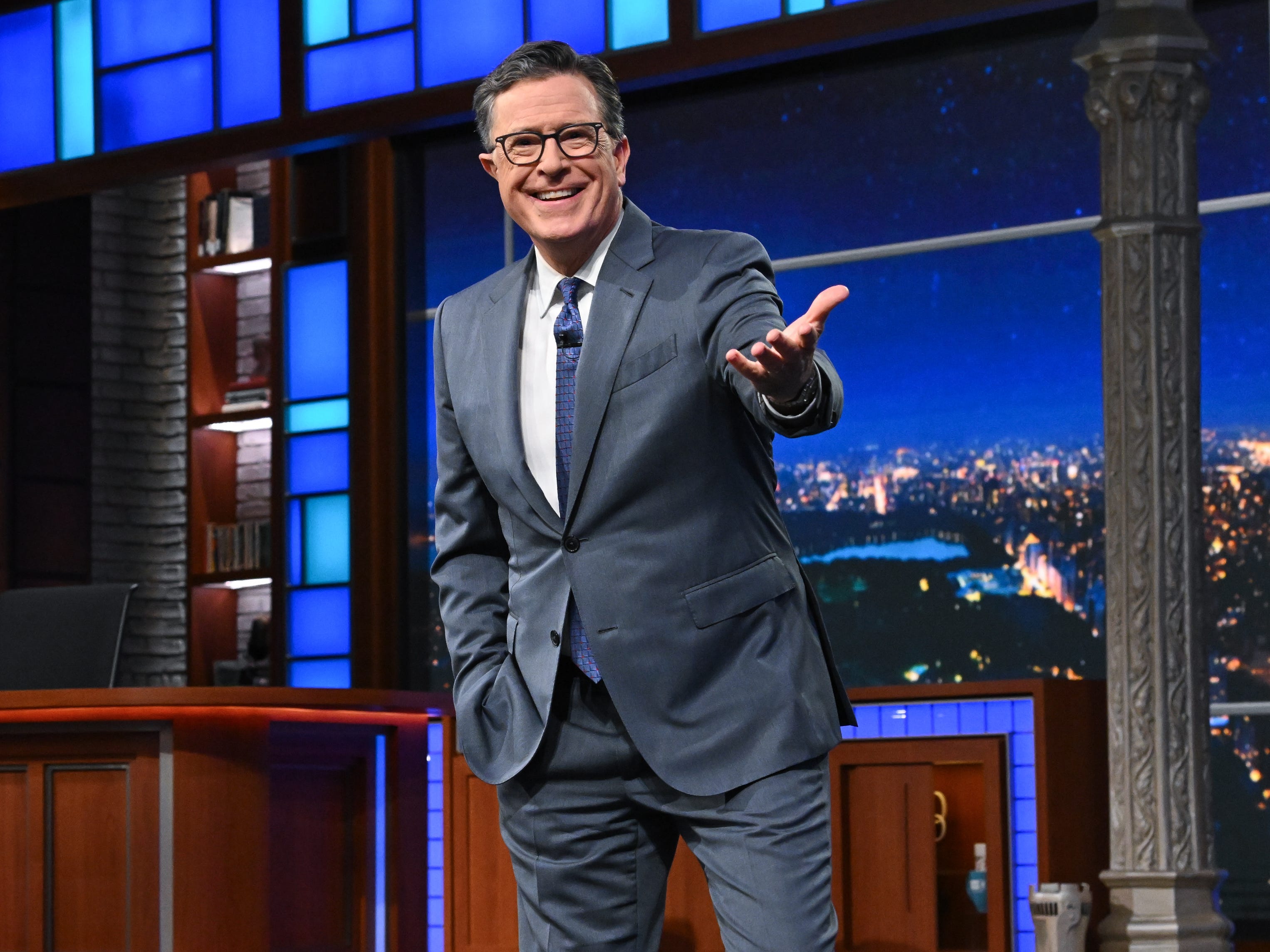 Stephen Colbert will stop presenting "The Late Show" in May 2026. Scott Kowalchyk/CBS via Getty Images