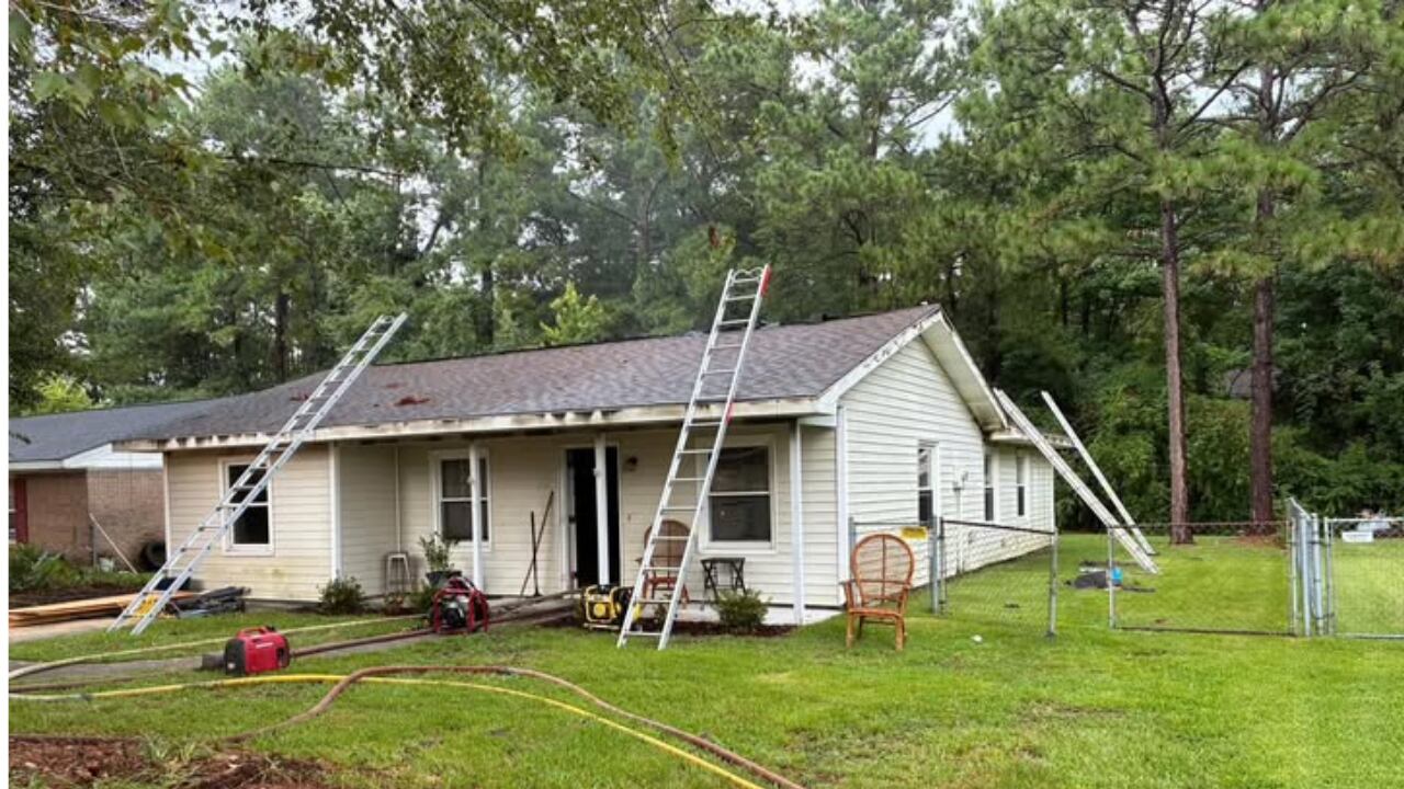 HCFR crews respond to house fire; investigating possible lightning strike(01)