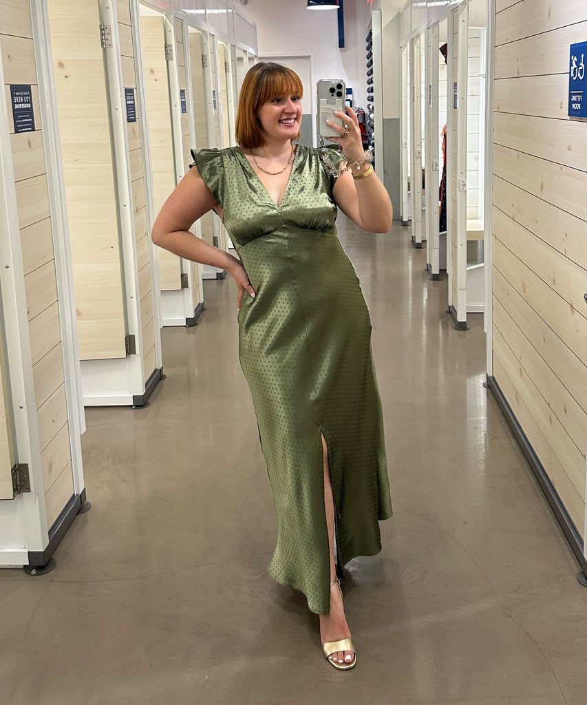 midi shirt dress Maison Tara Satin Maxi Dress