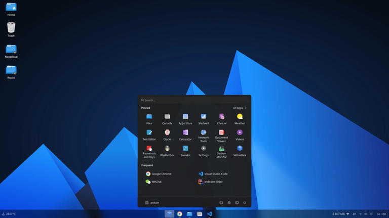 AnduinOS desktop environment