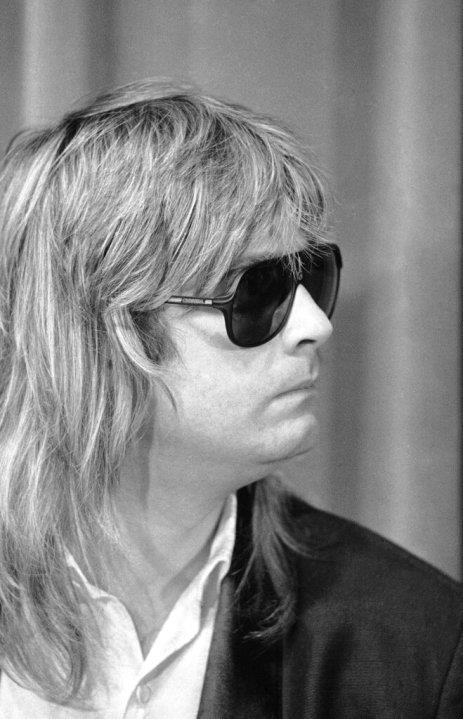 Singer Ozzy Osbourne appears at news conference to tell reporters that his song “Suicide Solution” was misinterpreted and is anti-suicide, in Los Angeles on Jan. 21, 1986. (AP Photo/Lacy Atkins)