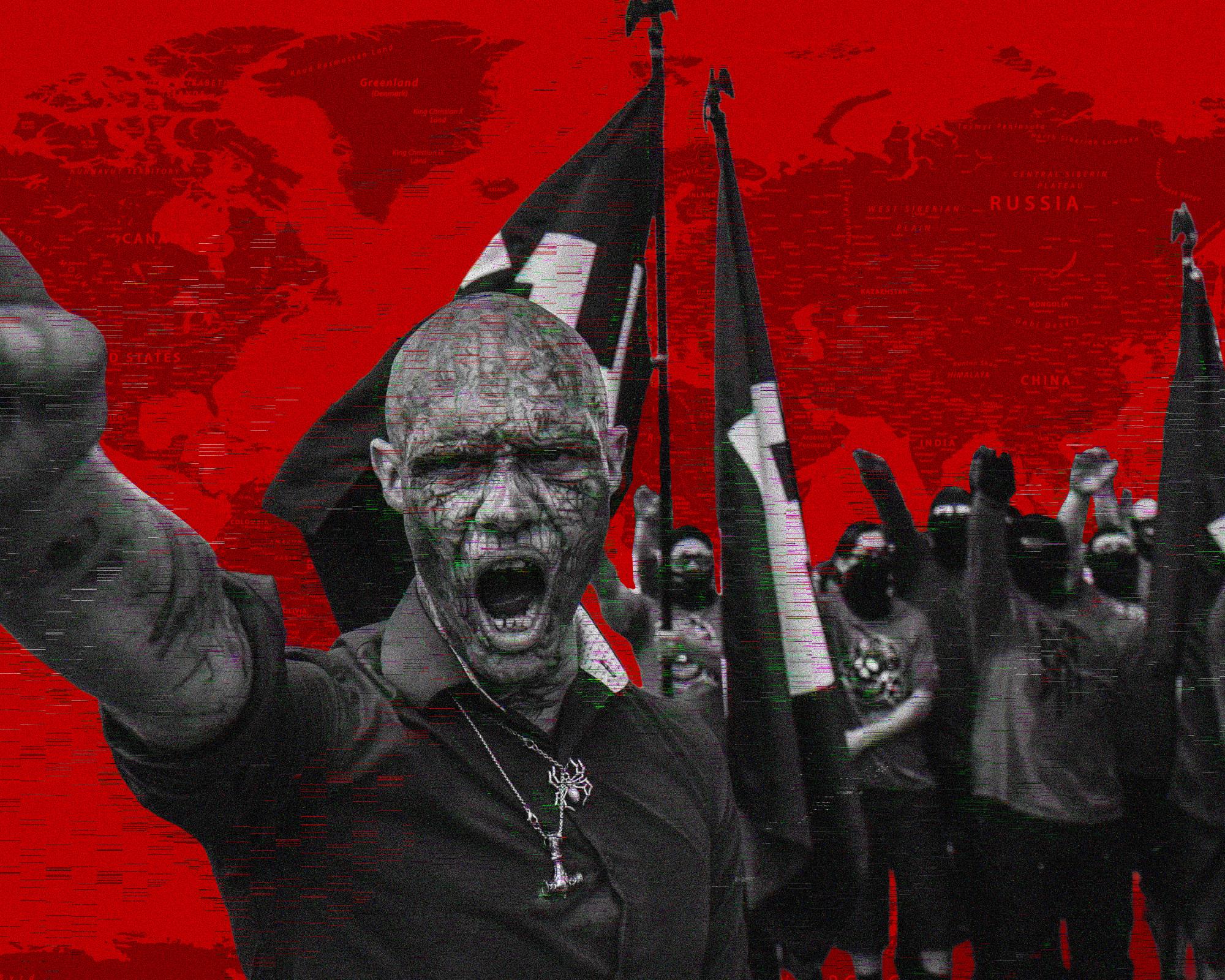 The open, cross-border pollination of an American extremist movement has not gone unnoticed by intelligence agencies. Composite: The Guardian/Getty Images