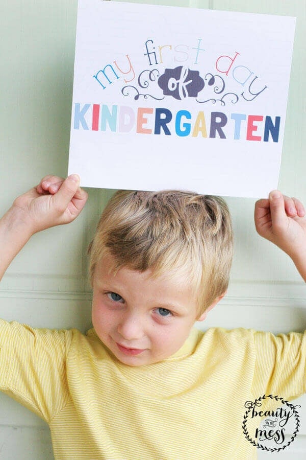 Adorable First Day of School Printable For The 1st Day of School