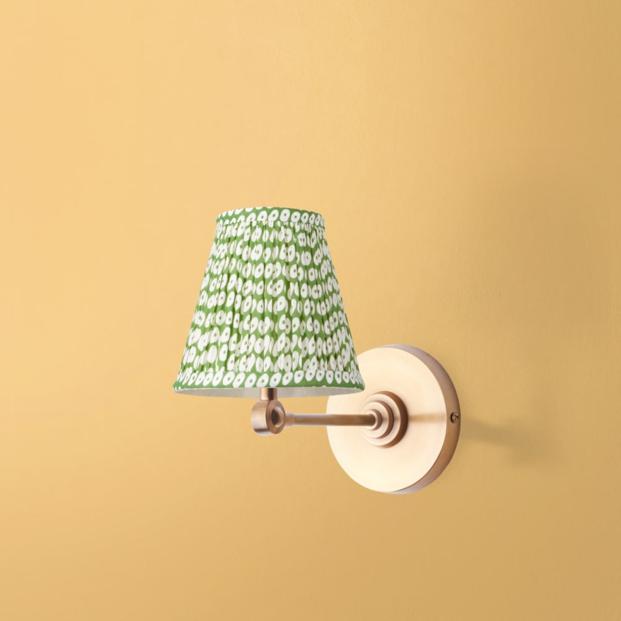 Bathroom Wall Fixture with Green Block Printed Shade