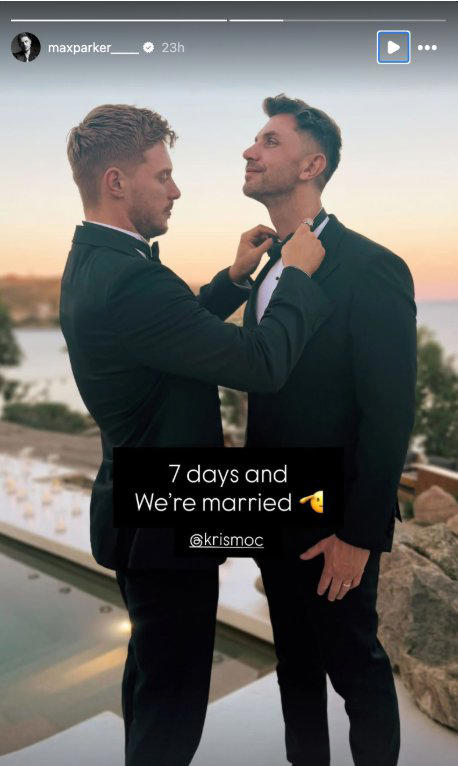 The big day is getting closer! (Picture: Instagram/Max Parker)