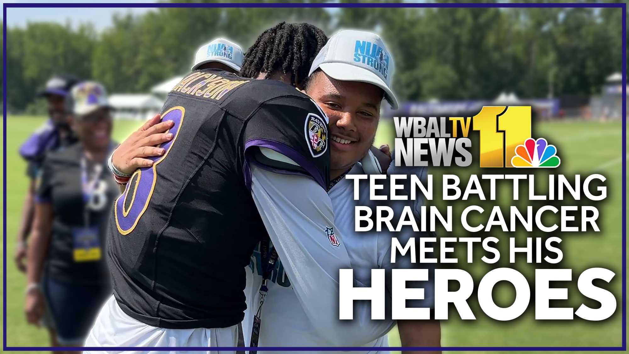 Teen battling brain tumor meets his heroes at Ravens Training Camp(01)