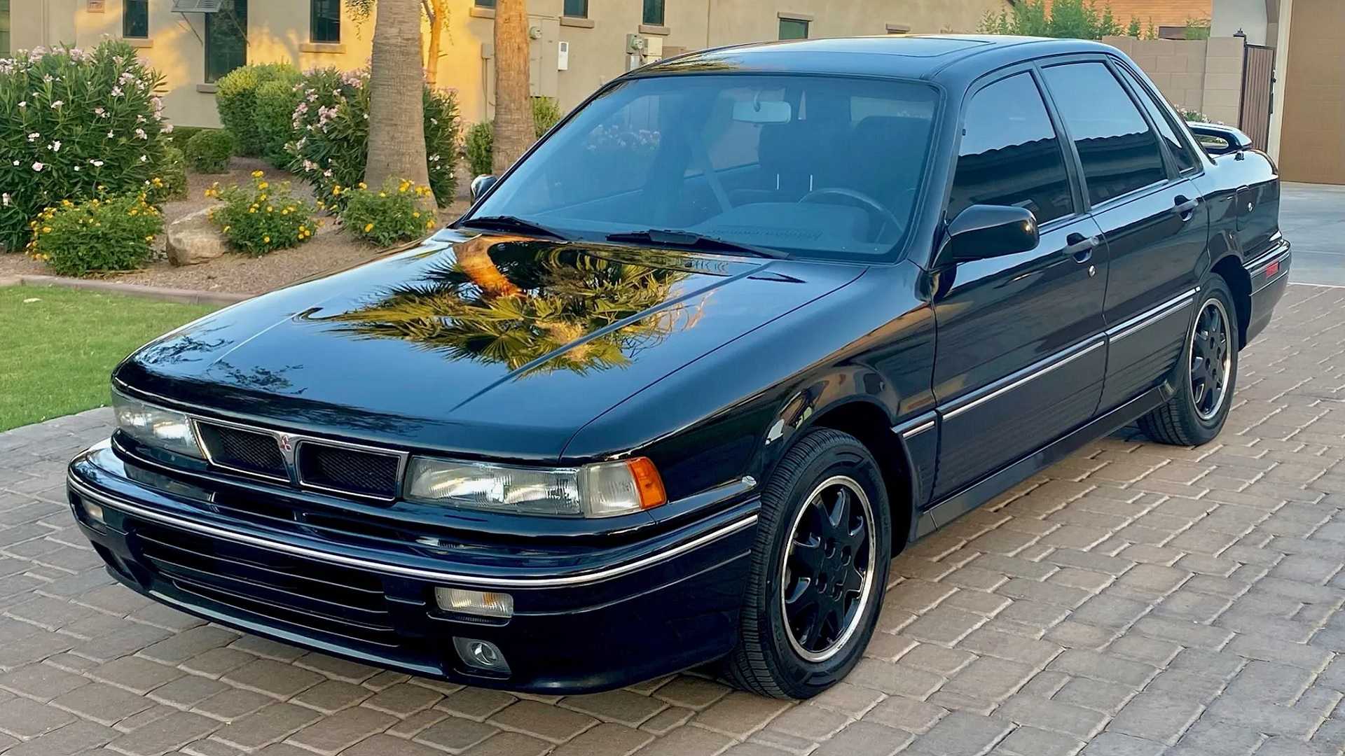 1987 Mitsubishi Galant VR-4 Black Front Angle