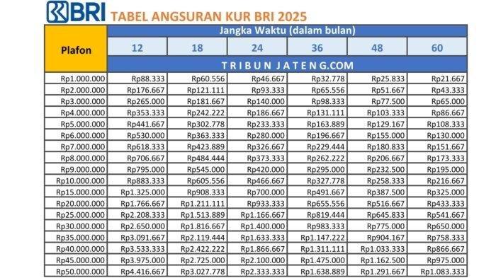Simulasi Angsuran KUR BRI 2025: Cicilan Bulanan untuk Pinjaman Rp35 Juta dalam 1 Tahun