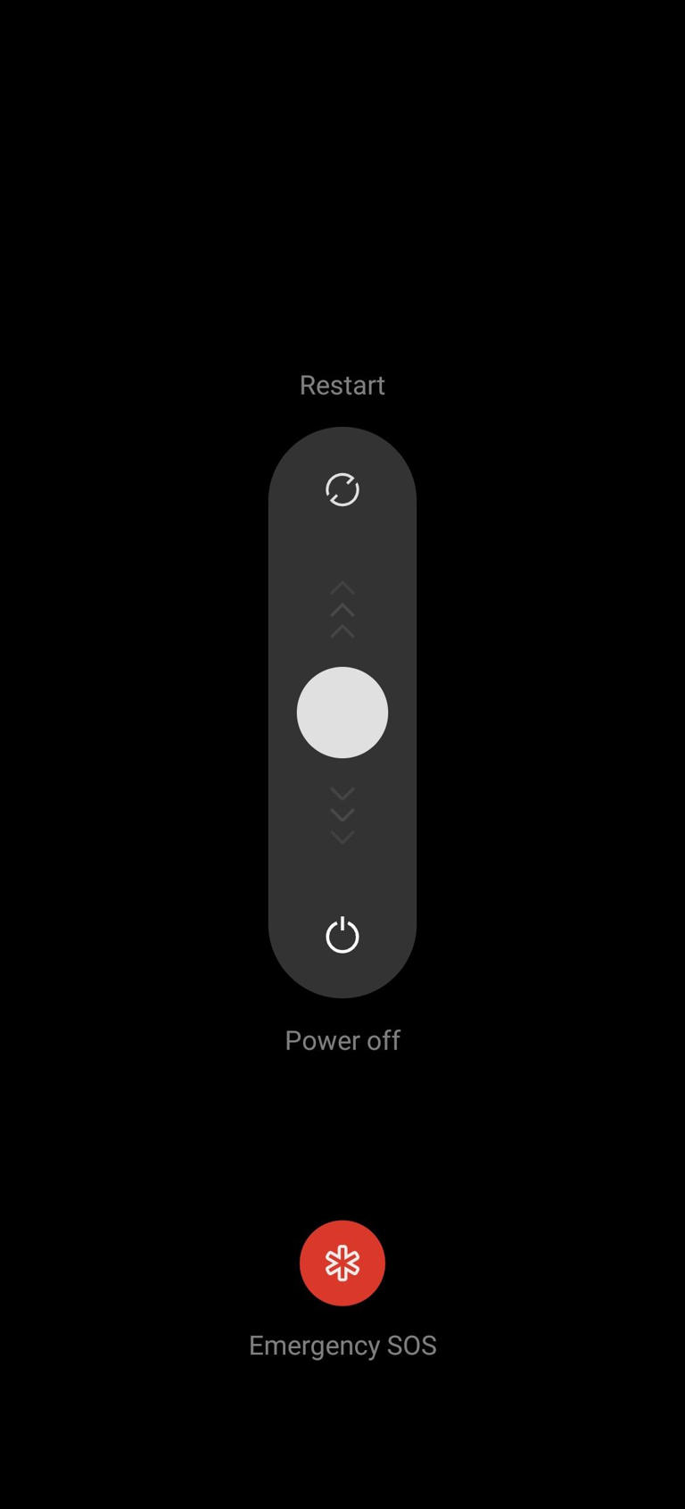 The Power menu on a OnePlus 12R device with a slider