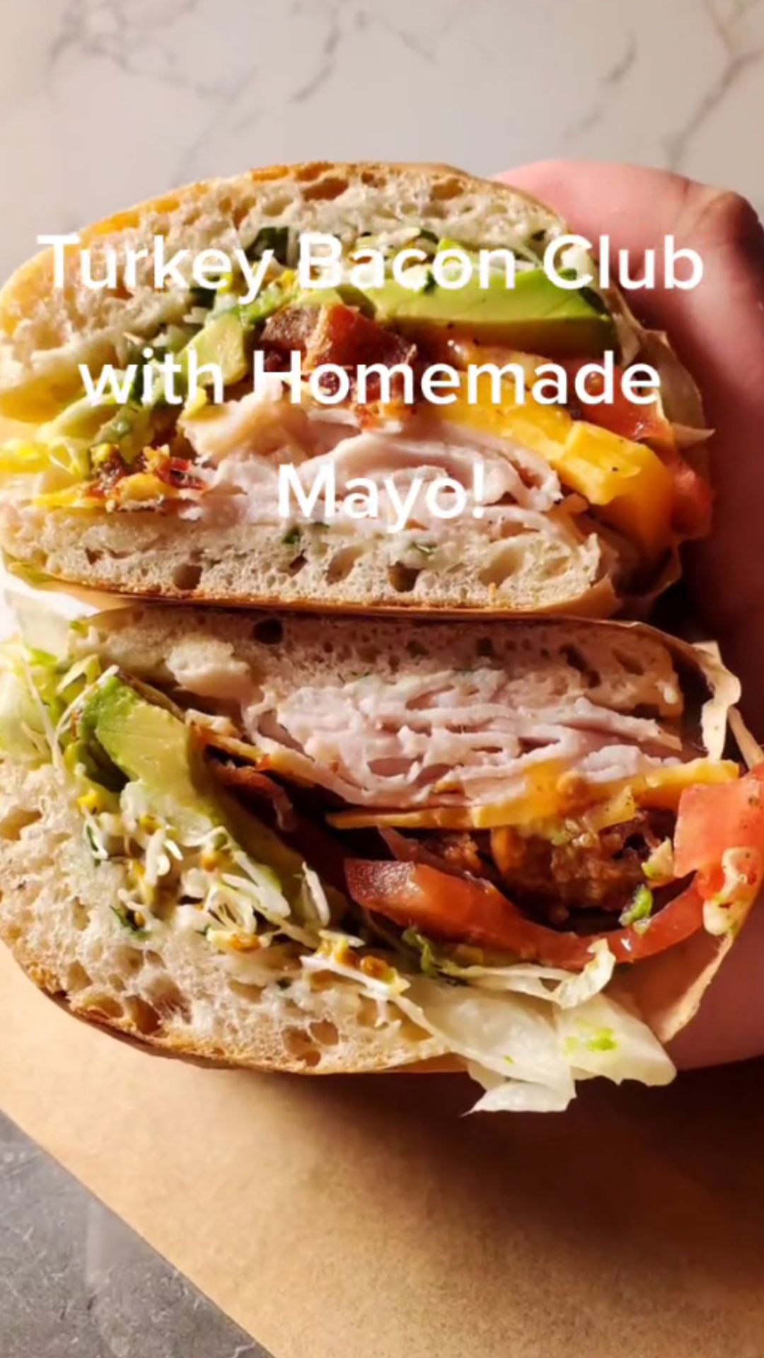 Turkey Bacon Club Sandwich with Homemade Mayo