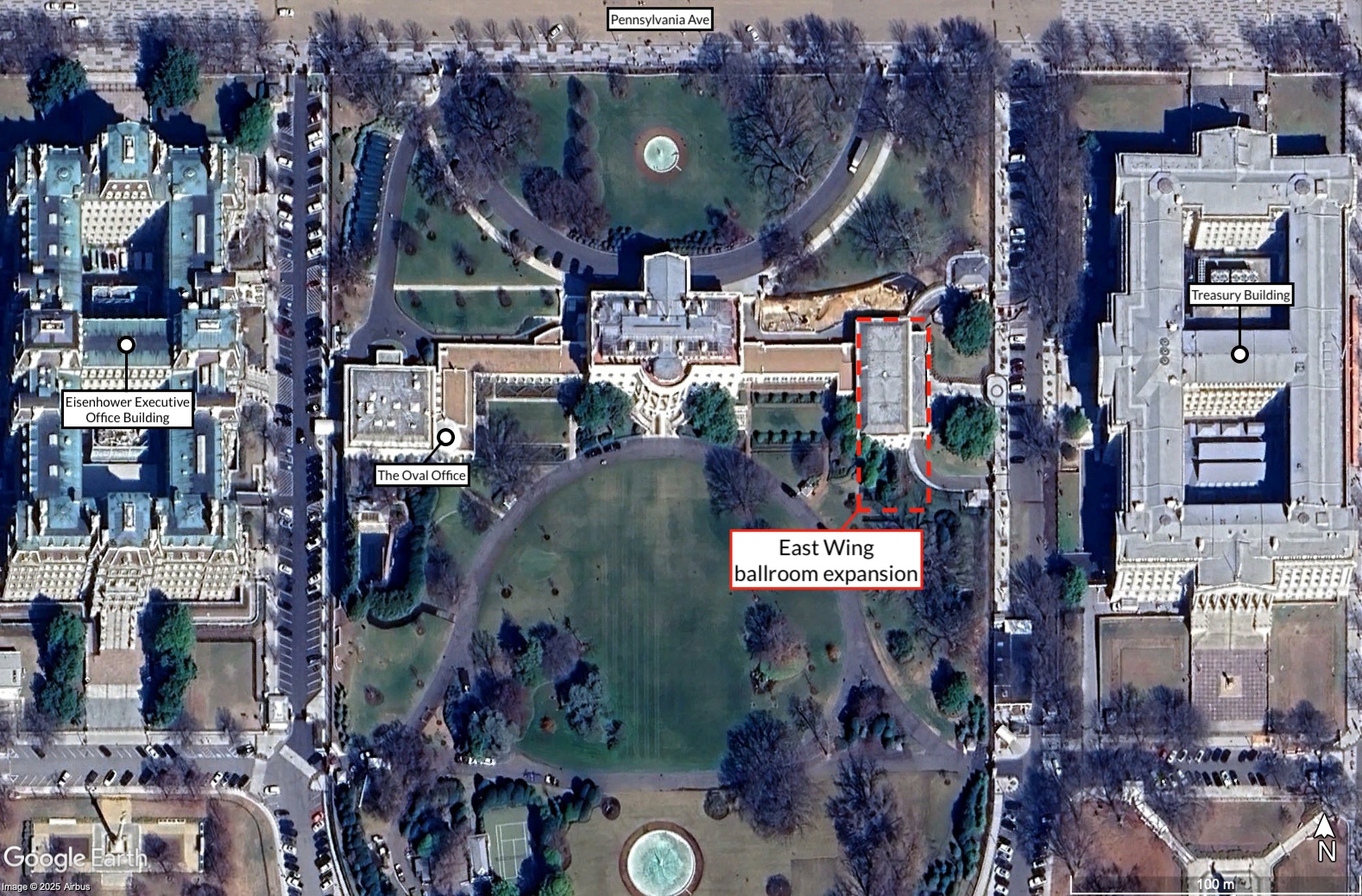 Map Images Show How Trump S Golden Ballroom Will Change White House