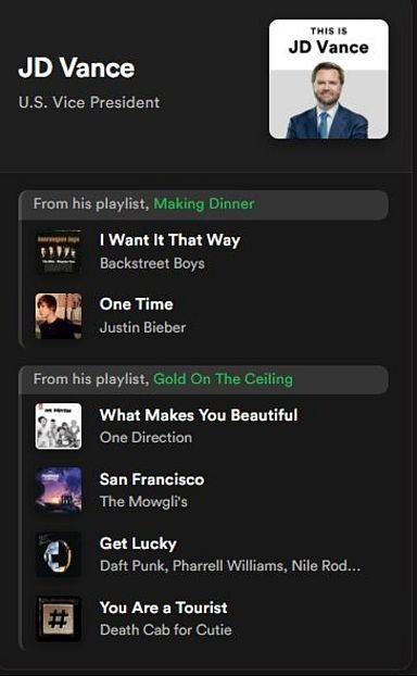 ‘Panama Playlists’ leak exposes funny list of JD Vance’s favourite boy