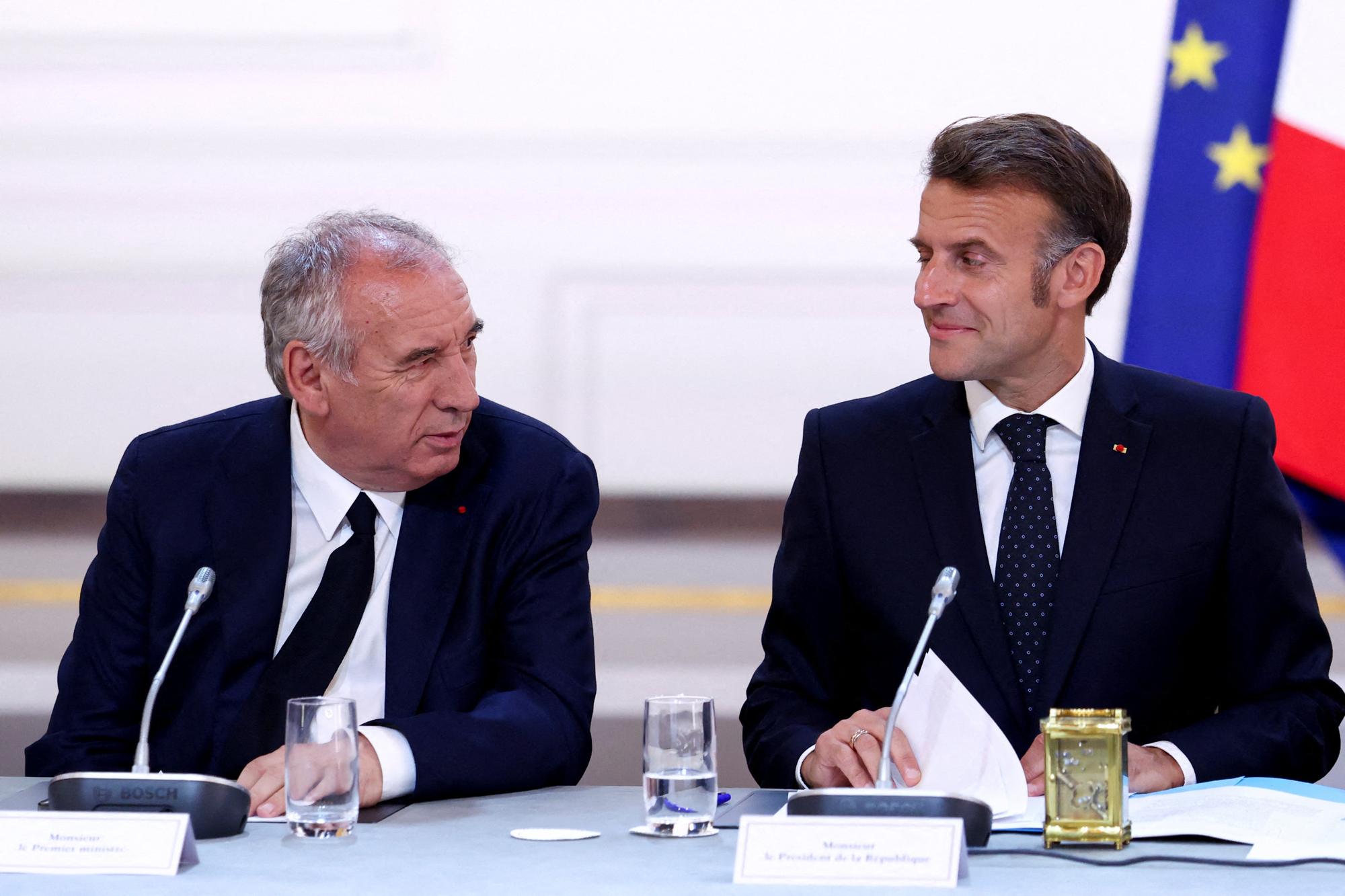 François Bayrou et Emmanuel Macron photographiés à l’Elysée le 12 juillet (illustration)