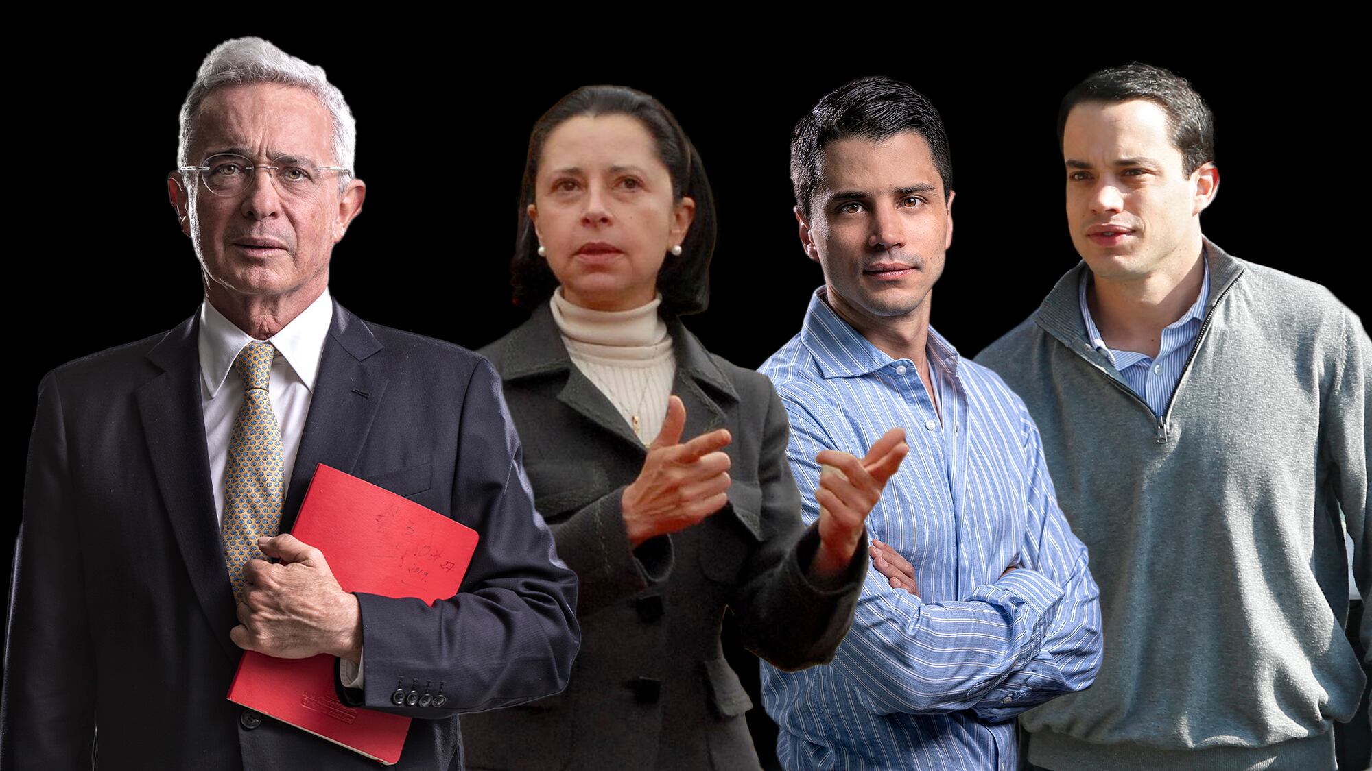 Álvaro Uribe, Lina Moreno de Uribe, Tomas Uribe y Jeronimo Uribe