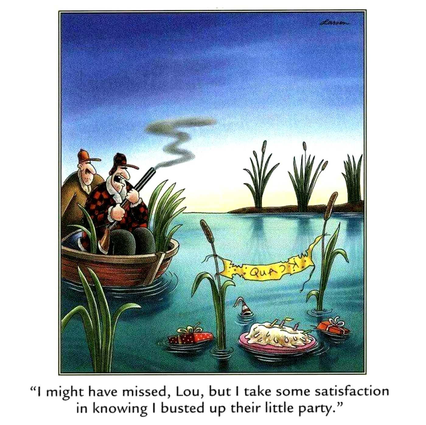 far side duck party comic