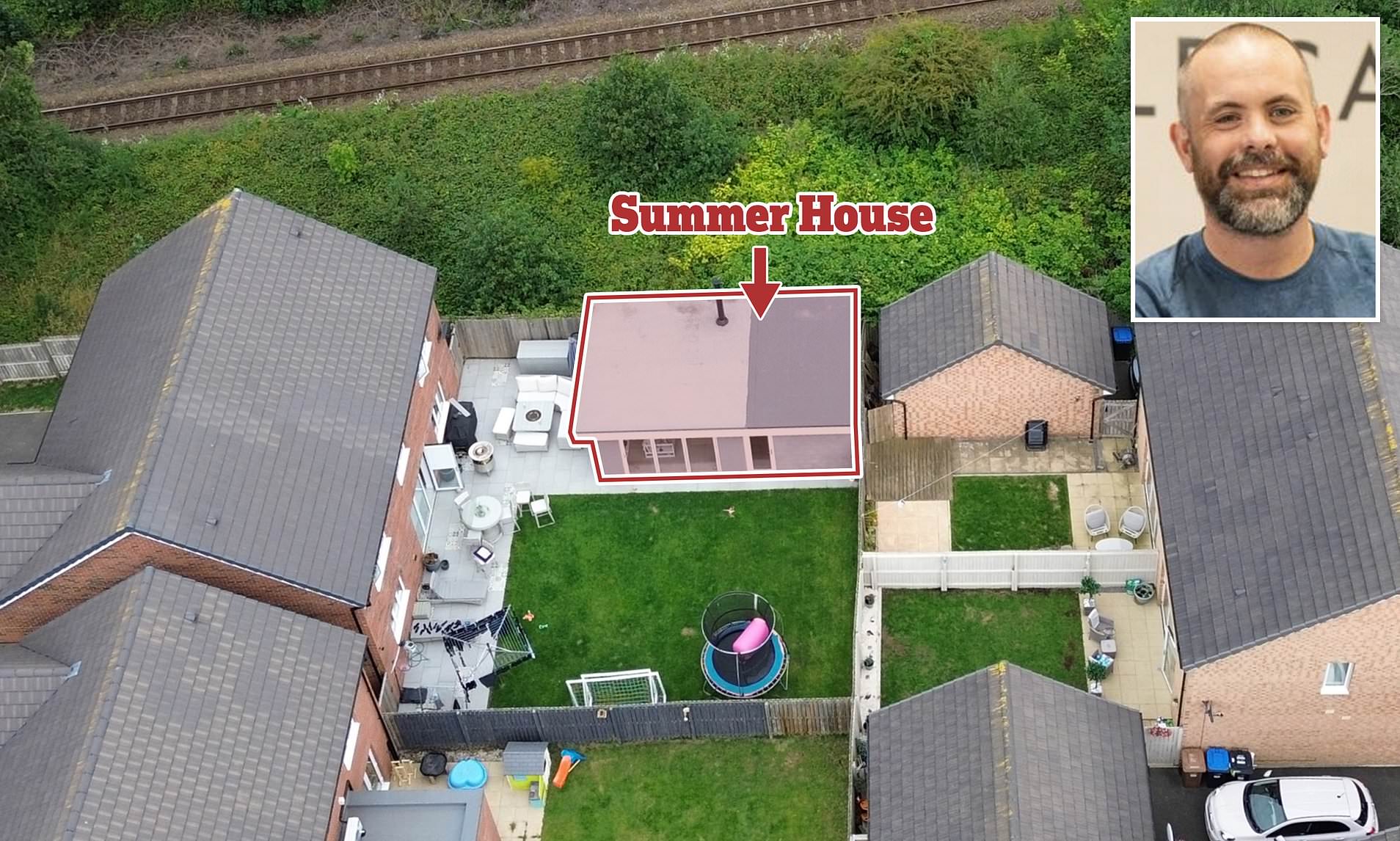 Man at war with neighbours over 'oppressive' garden drinking den 'just 20cm from their fence'