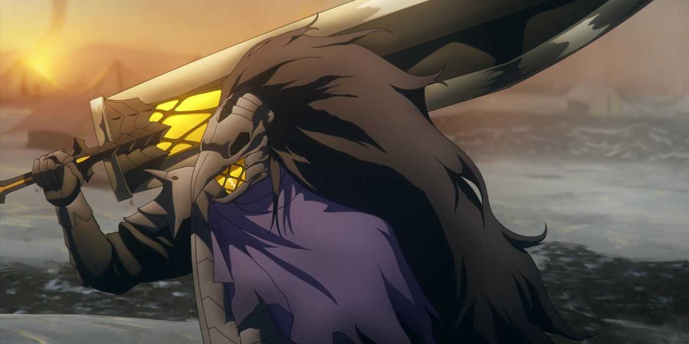 Striga in day armor, with her sword over her shoulder in the anime Castlevania.