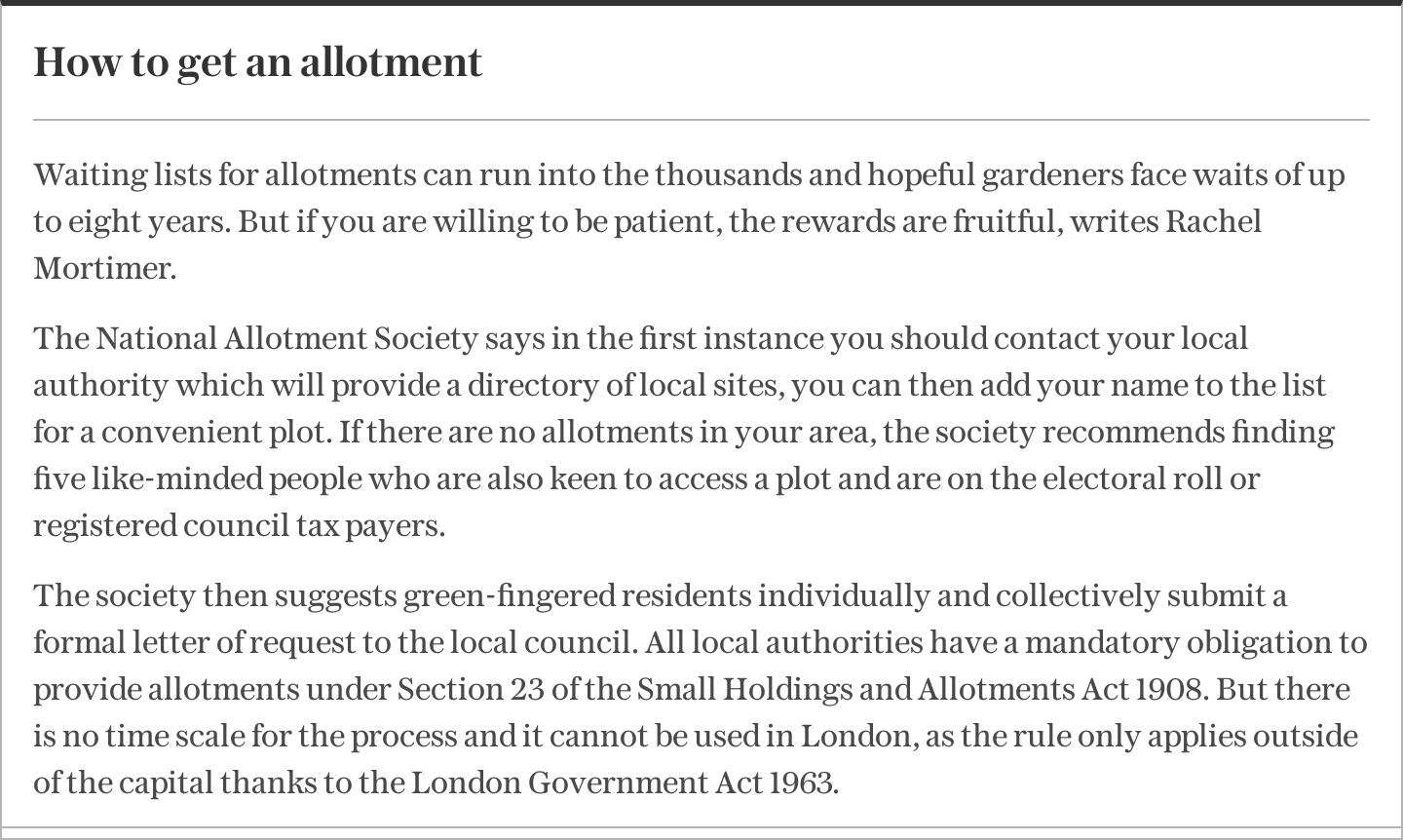 Rayner declares war on allotments