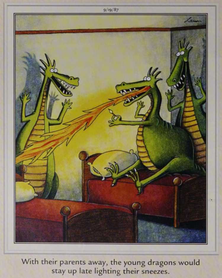 Dragons lighting sneezes