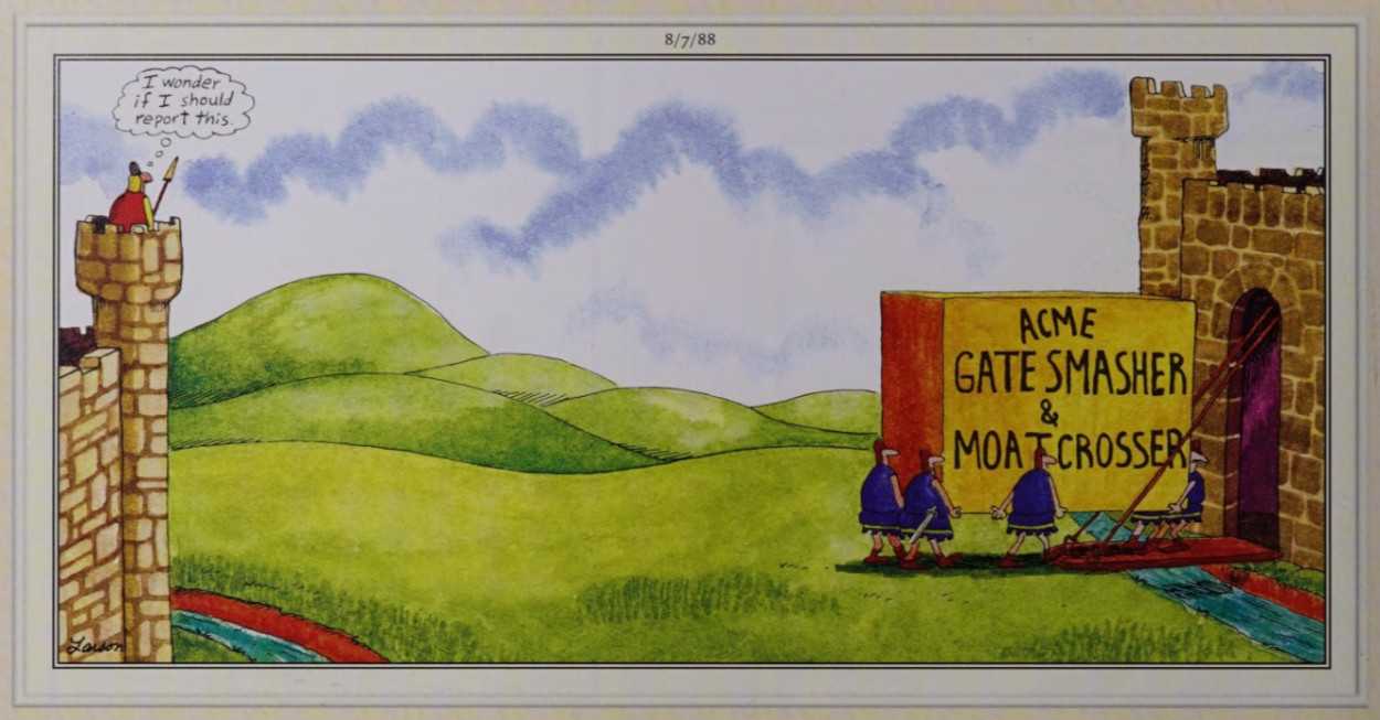 A guard notices suspicious activity