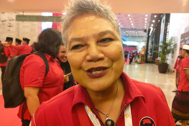 Ketua DPP PDI-P Ribka Tjiptaning saat ditemui usai Kongres ke-6 PDI-P di Bali Nusa Dua Convention Center, Sabtu (2/8/2025).