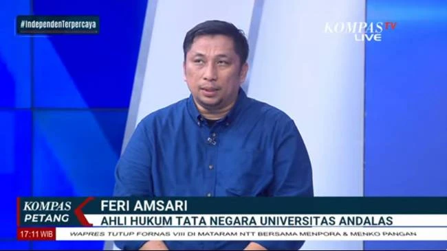 Pakar Hukum Tata Negara dari Universitas Andalas, Feri Amsari dalam dialog Kompas Petang, Kompas TV, Sabtu (2/8/2025).