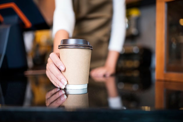 It's much less common outside the U.S. to get takeaway coffee.