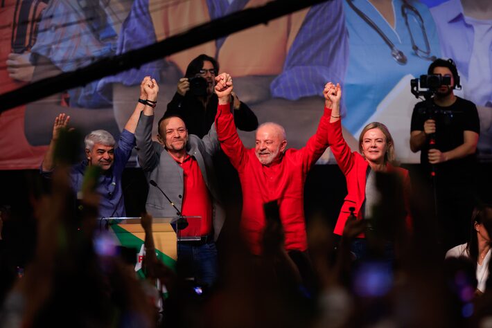 O presidente Luiz Inácio Lula da Silva participou do 17° Encontro Nacional do Partido dos Trabalhadores (PT), realizado neste domingo em Brasília Foto: WILTON JUNIOR