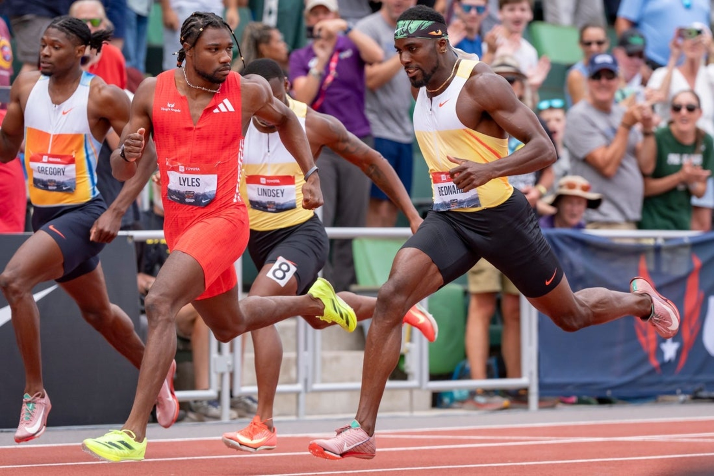 Noah Lyles wins U.S. 200 title in feisty final vs. Kenny Bednarek
