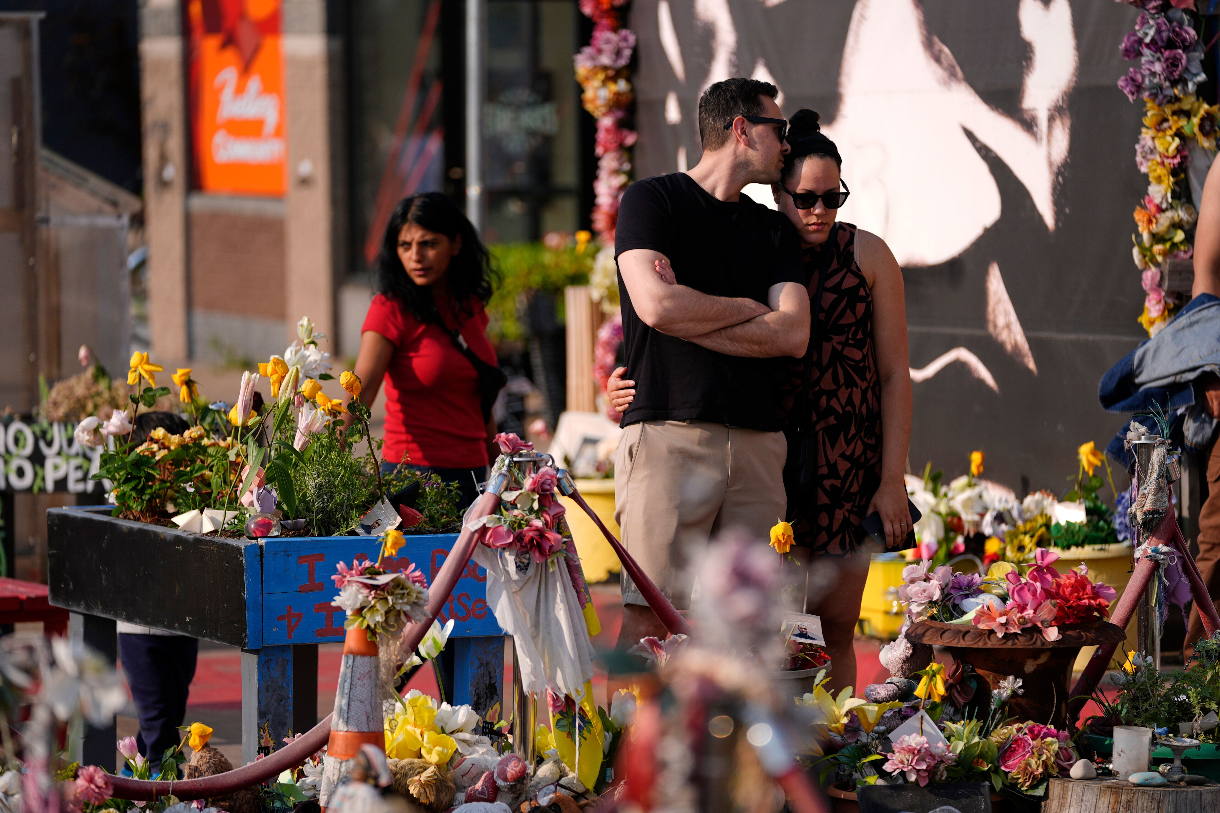 People visit George Floyd Square on the fifth anniversary of his death (AP)