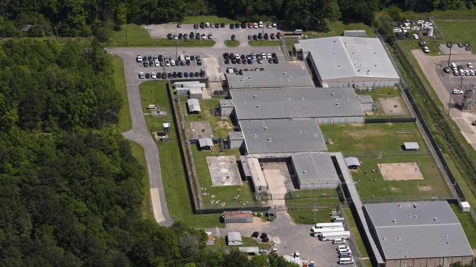 The Richwood Correctional Center is seen in this aerial photo in Monroe, Louisiana, on Wednesday, April 9, 2025. - Gerald Herbert/AP