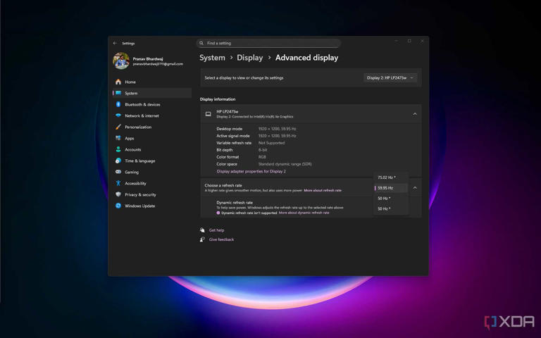 Changing Refresh Rate