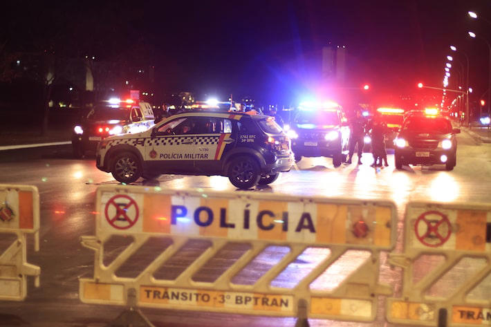 A Polícia Militar do Distrito Federal reforçou a segurança e fechou o acesso à Esplanada dos Ministérios Foto: Wilton Junior/Estadão