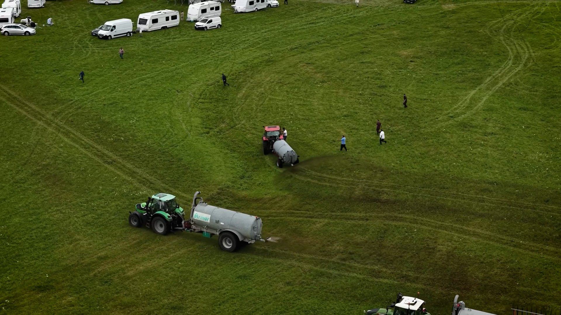 Farmers spray manure to oust illegal campers